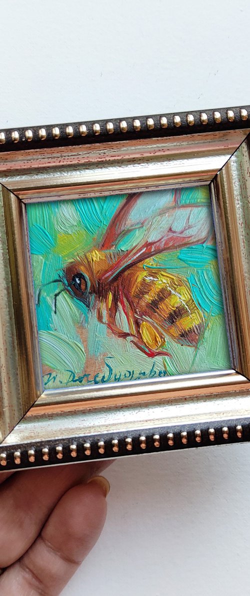 Turquoise Bee by Nataly Derevyanko