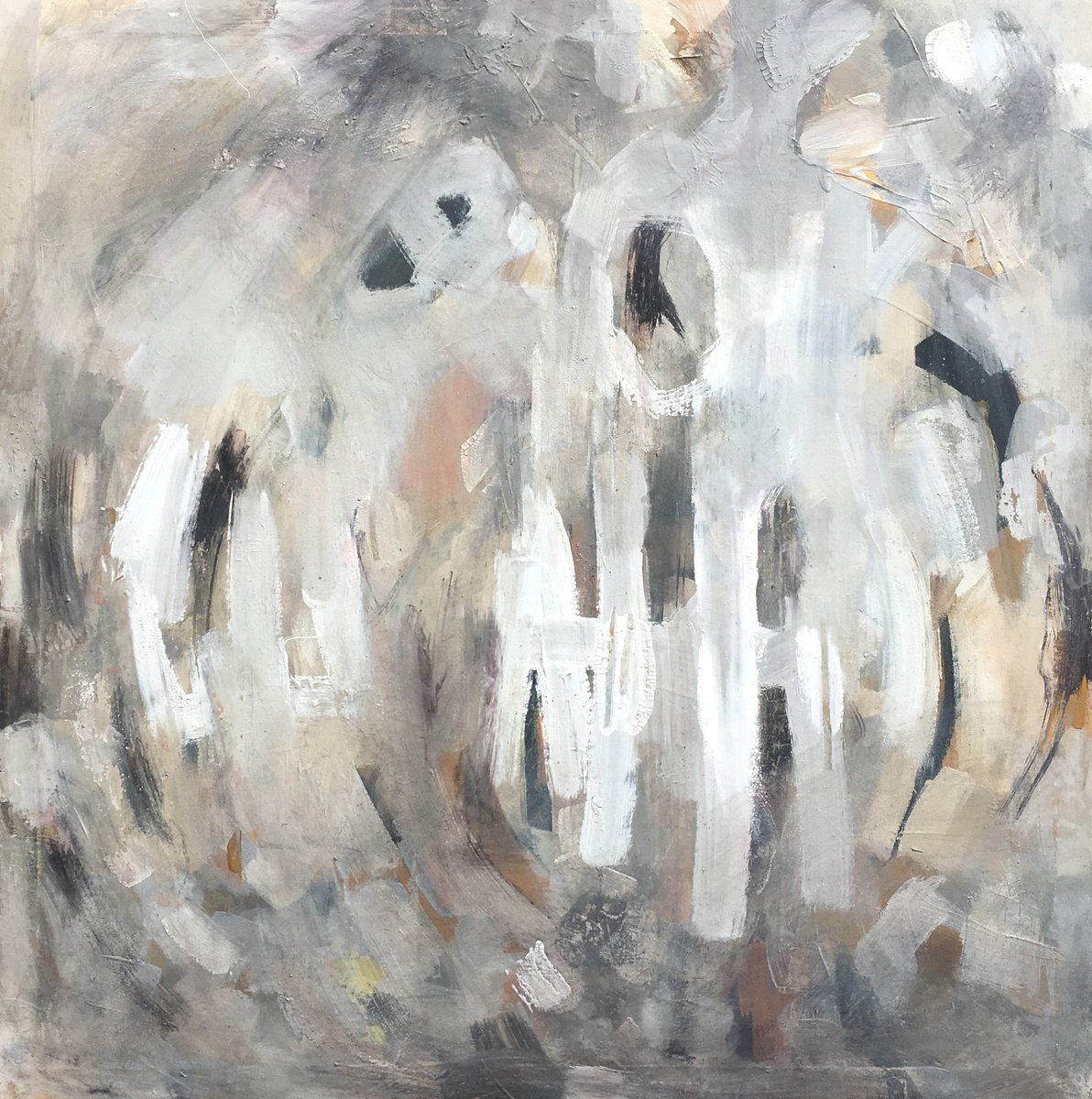 Expressive Abstract Oil Painting By Guy Pickford, 39 X 39, Unconstrained Space, Original Artwork