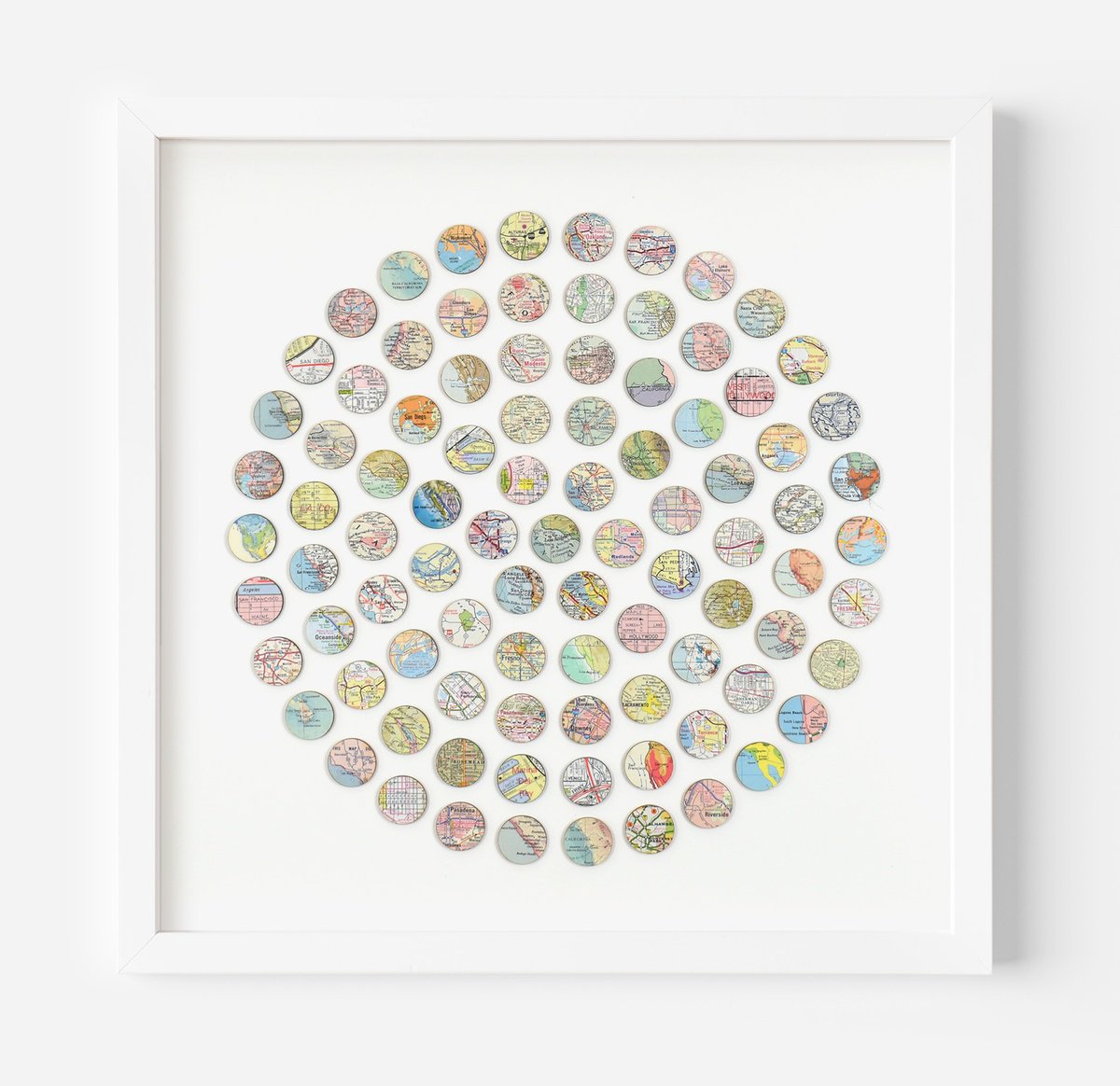 California Map Dots Collage by Amelia Coward