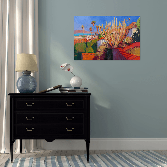 Cactus and Red Steps