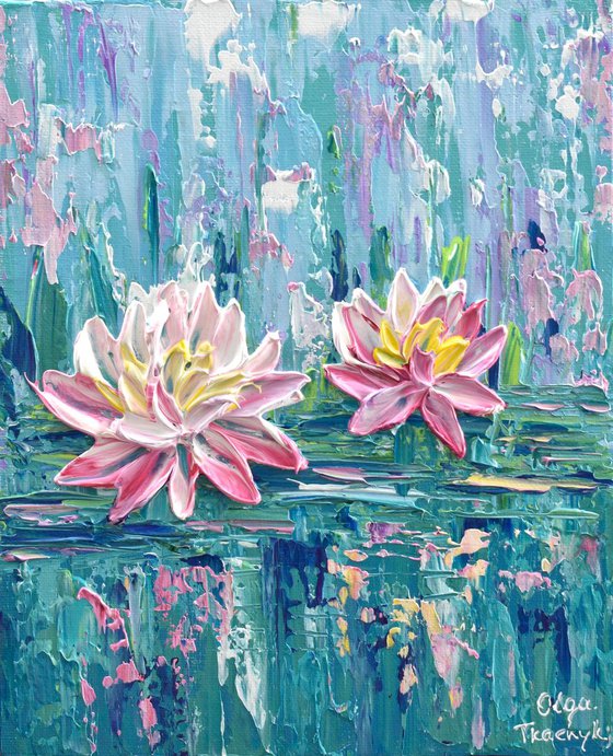 Pink Water Lilies 8"x10"