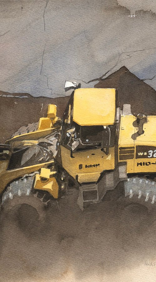 Yellow Loader in Motion by Masato Watanabe