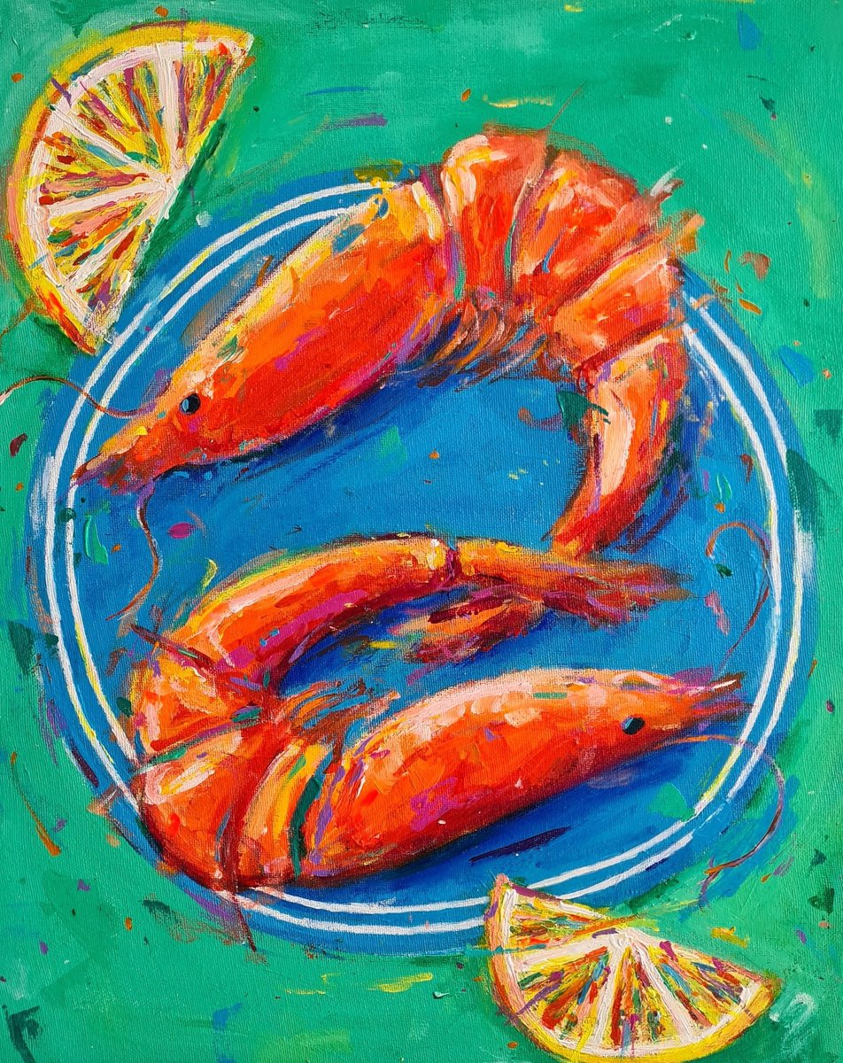 Prawns Acrylic painting: Dawn Underwood | Artfinder