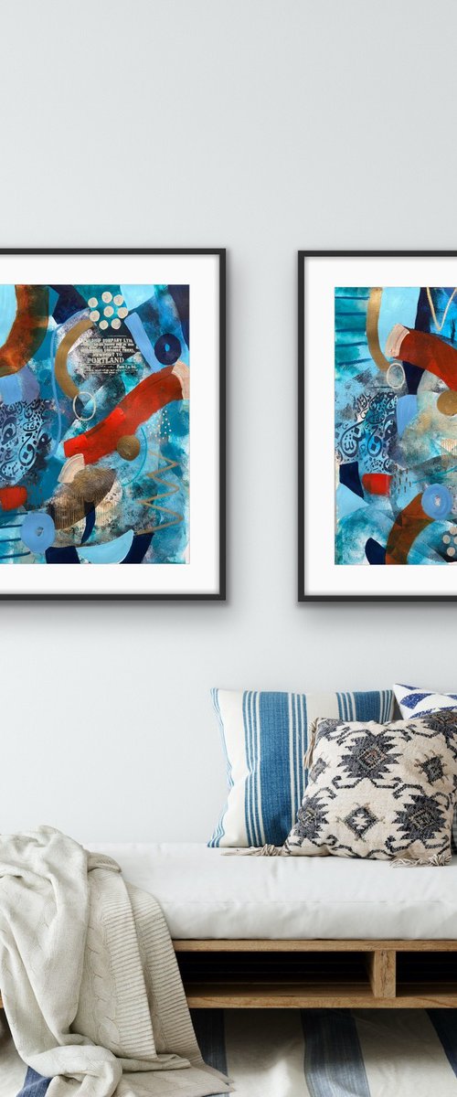 Between Earth and Water (Diptych) by Rashna Hackett