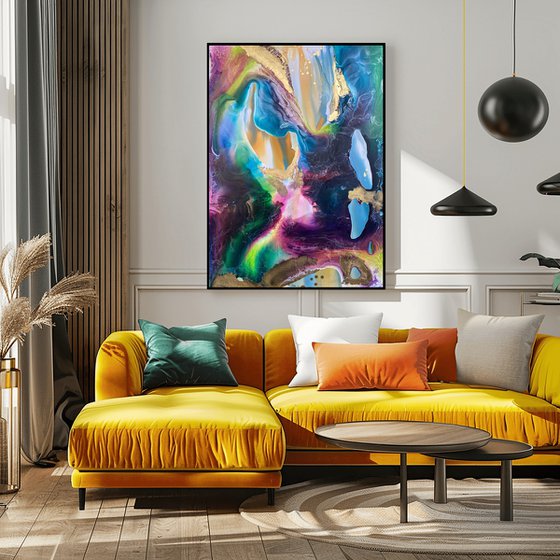 Rainbow Abstract 70x100