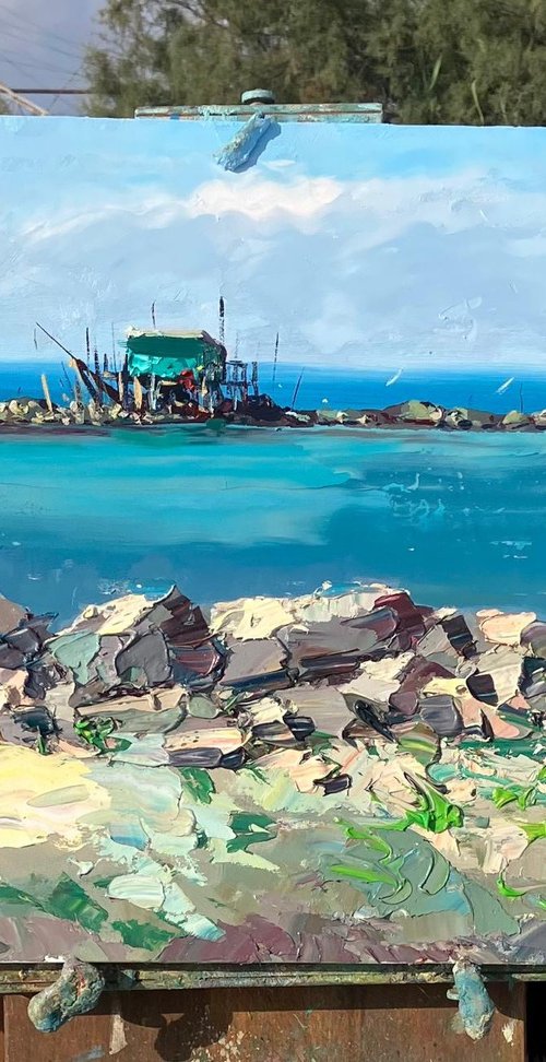 Fishing Huts at Bocca d'Arno by Agostino Veroni