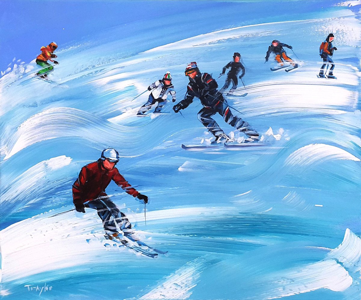 Skiing. Skiers. Winter by Trayko Popov