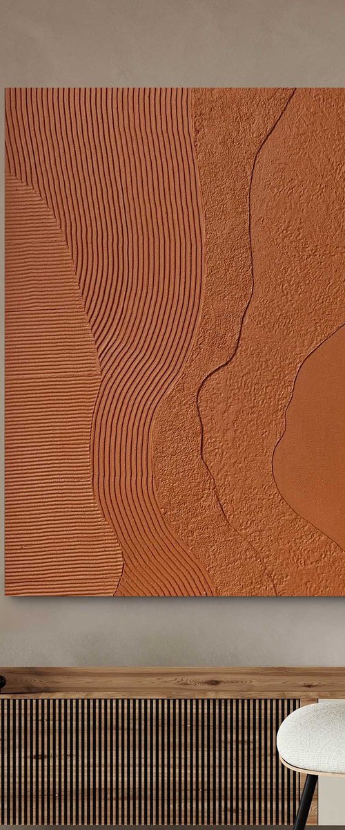 "Nile 2" Terracotta textured abstract art by Marine Boiko