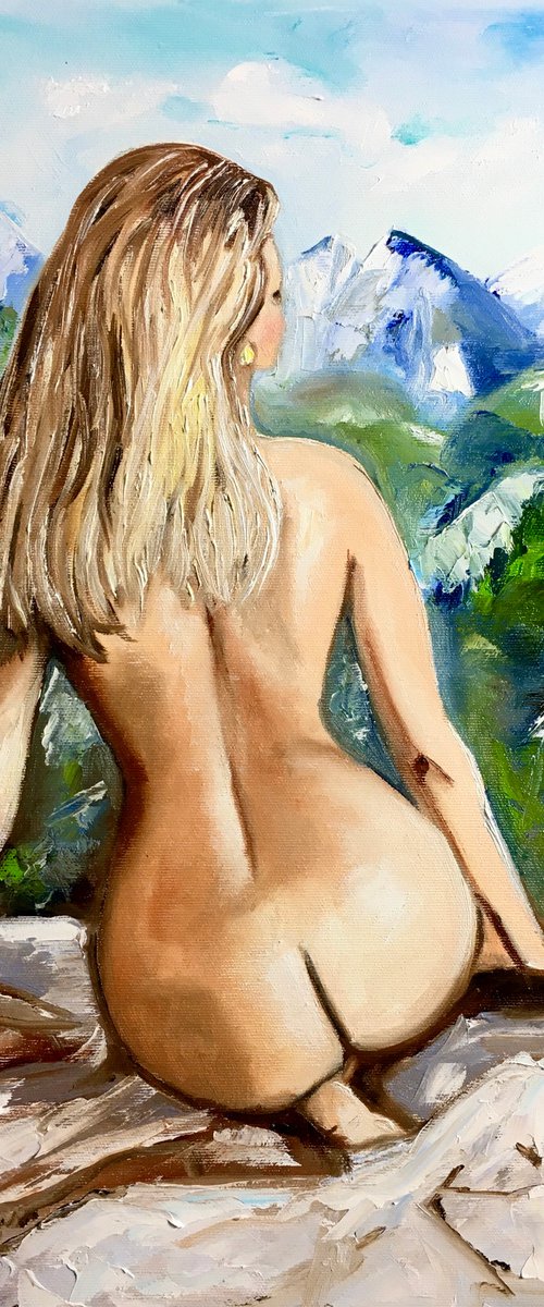 Wild nature. Nude, mountains, view from my window. by Olga Koval