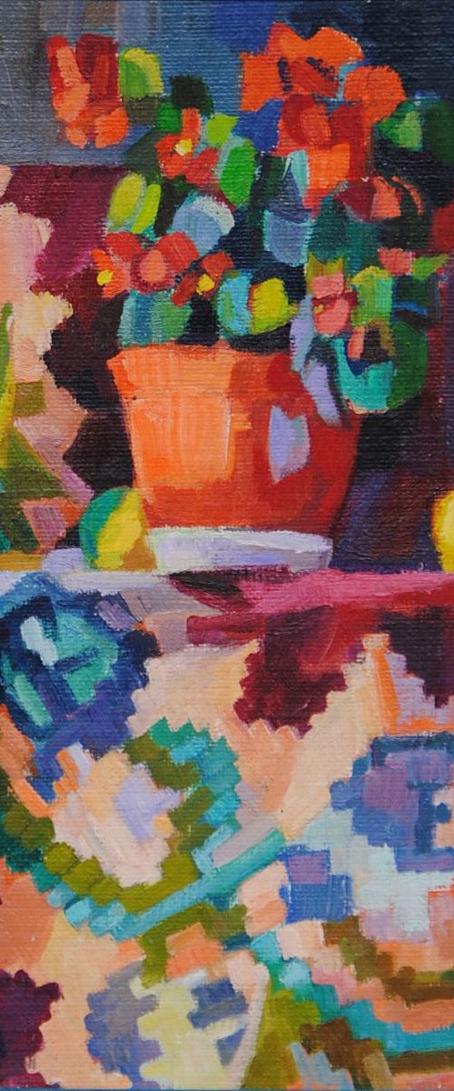 FLORAL COMPOSITION WITH THE ETHNO MOTIFS II by Maja Đokić Mihajlović