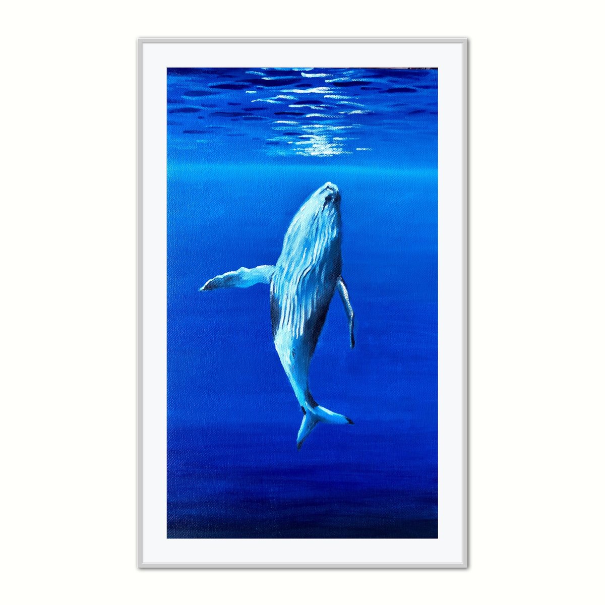 Whale in blue ocean by Volodymyr Smoliak