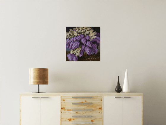 The Bouquet of Aromatic Lilacs - Lilacs painting