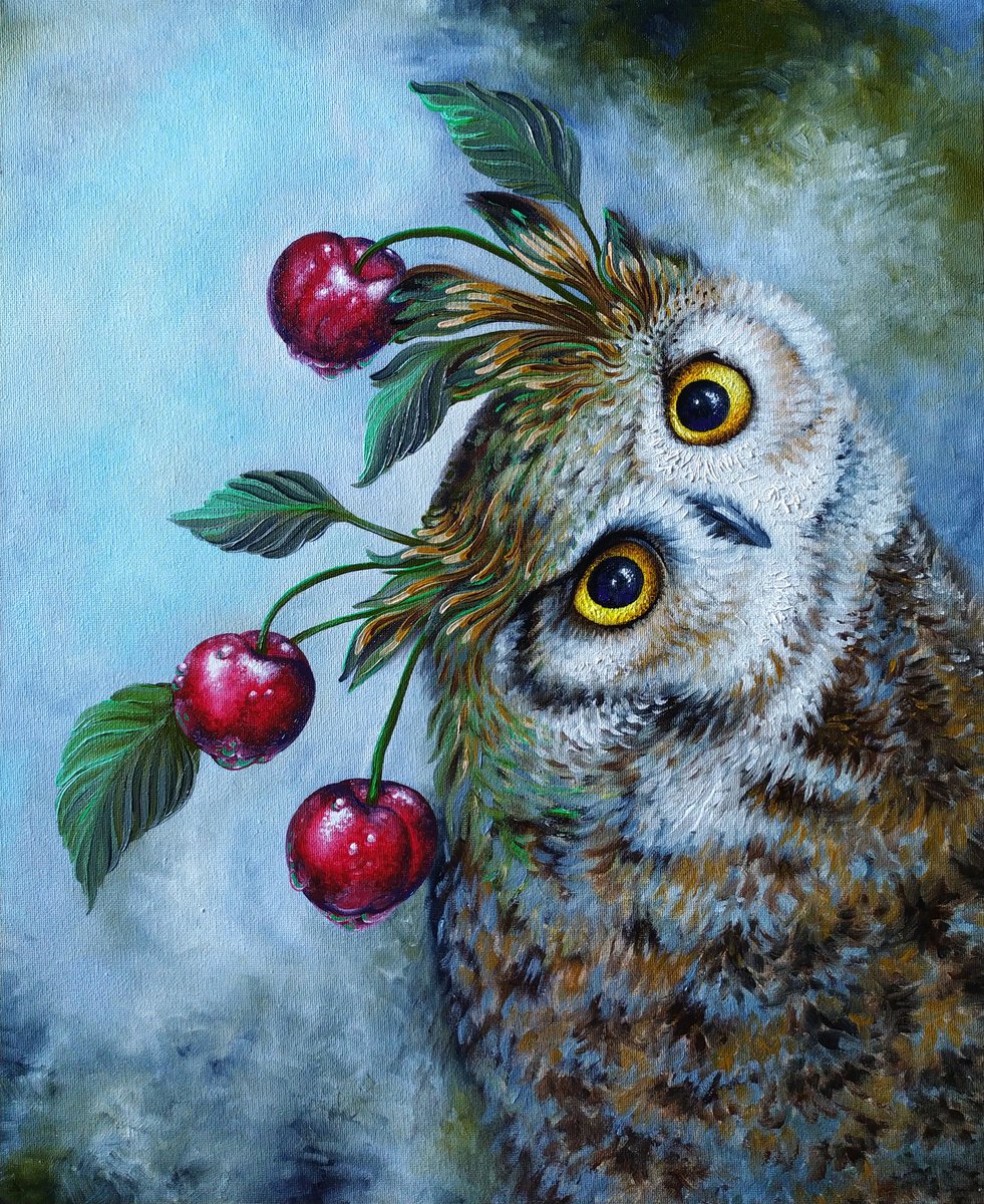 Cherry owl by Anna Shabalova