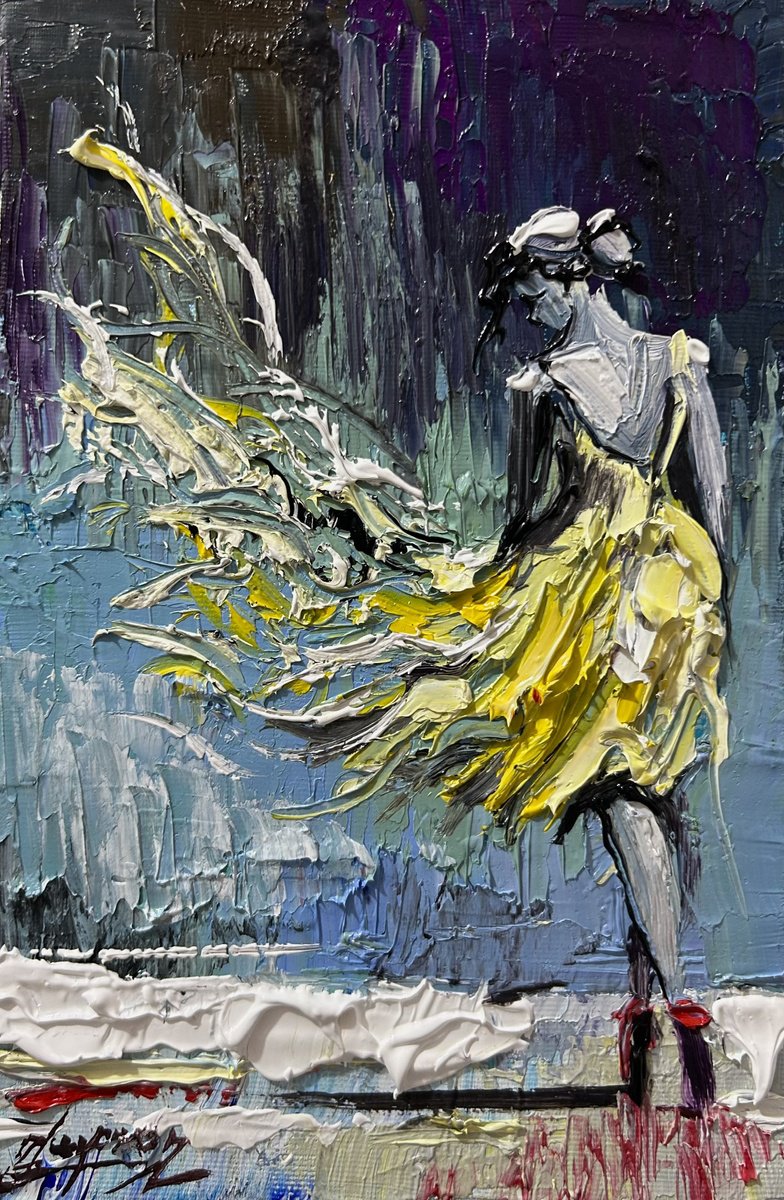 Impressionistic Landscape Oil Painting By Vahe Bagumyan, 8 X 12", Blowing Freedom, Original Artwork