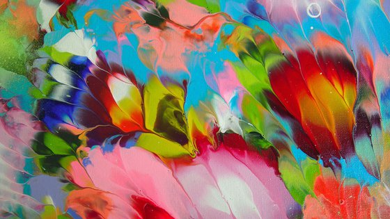35.5” Spring, Floral Abstract Painting