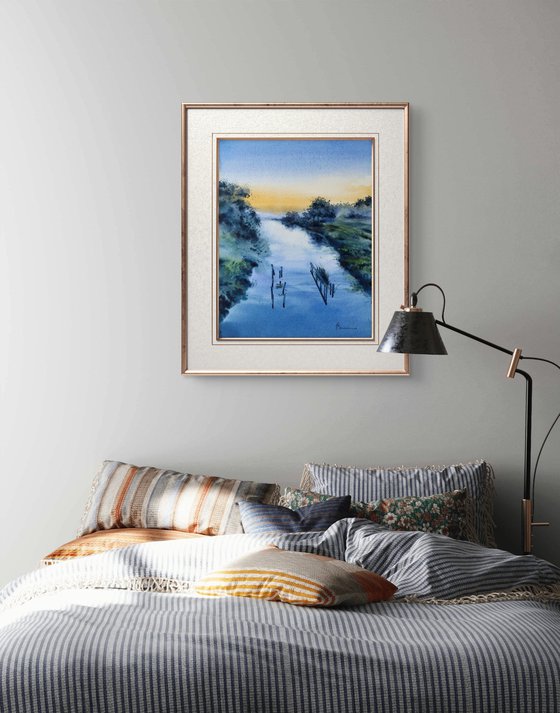 Blue silence of landscape