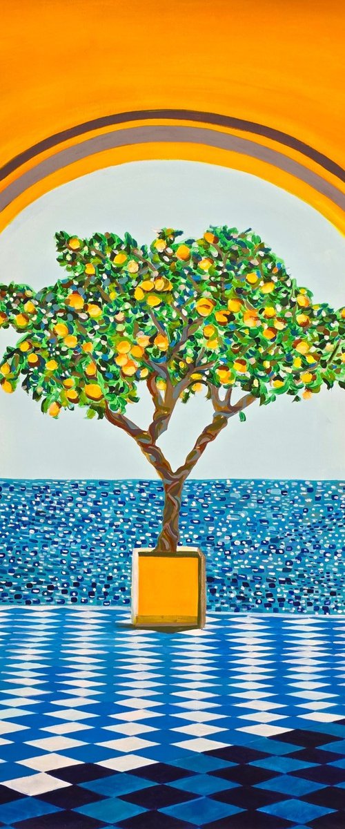 Seascape with lemon tree by Alexandra Djokic