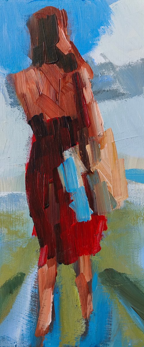 Woman in red by mahonart75