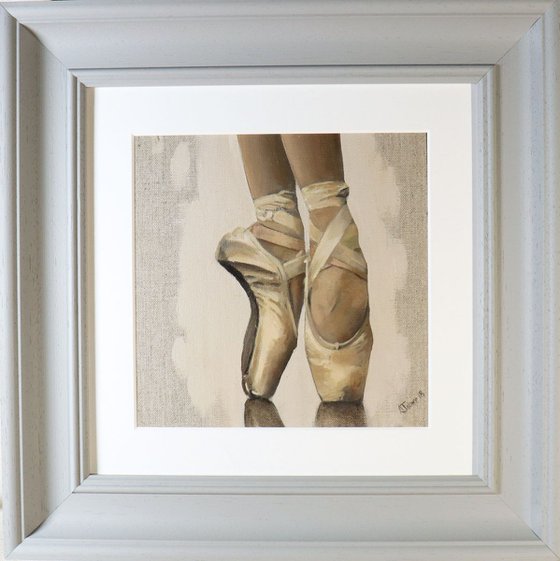 Ballet Shoes Study, Ballet Painting, Ballerina, Dance, Framed and Ready to Hang