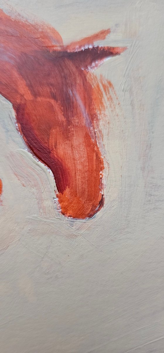 Jumping orange horse