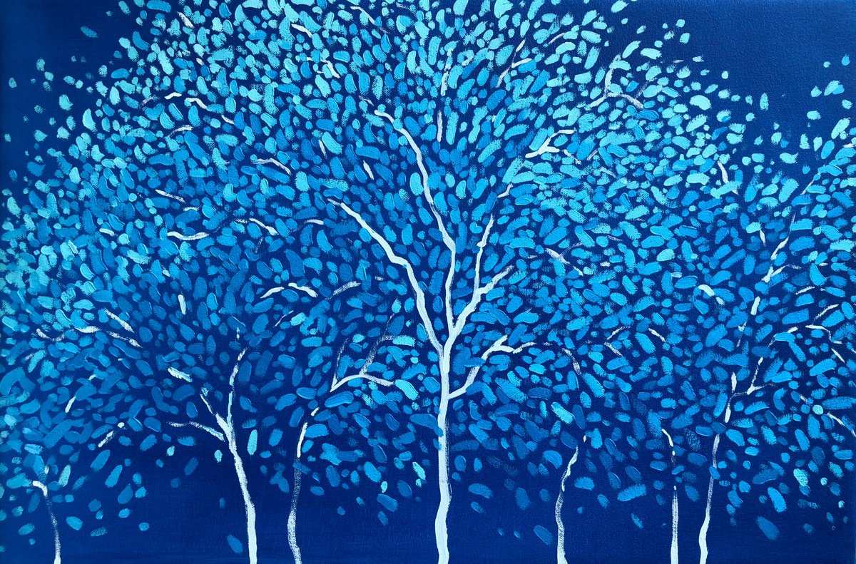 Impressionistic Landscape Oil Painting By Volodymyr Smoliak, 24 X 16", Frozen Garden 2, Original Artwork