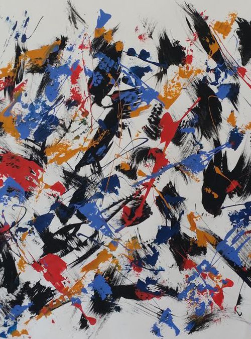 Abstract ACRYLIC PAINTING on CANVAS by M.Y. by Max Yaskin
