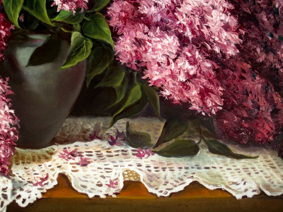 "The smell of lilac",  flowers , still life.