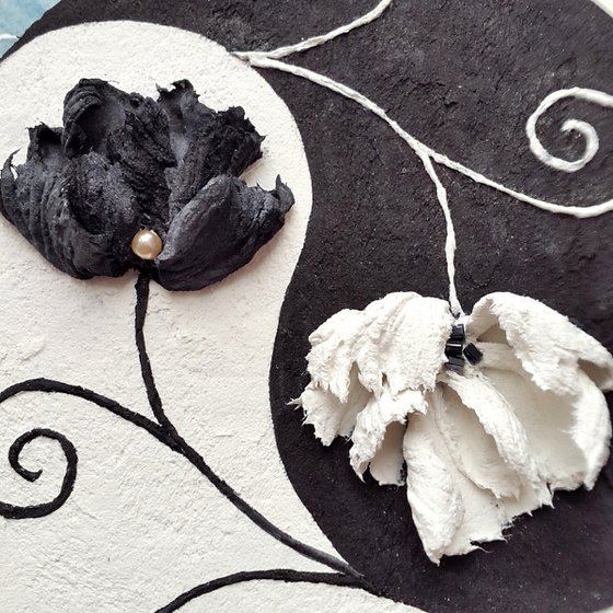 Sculpture floral painting, Yin Yang Harmony symbol