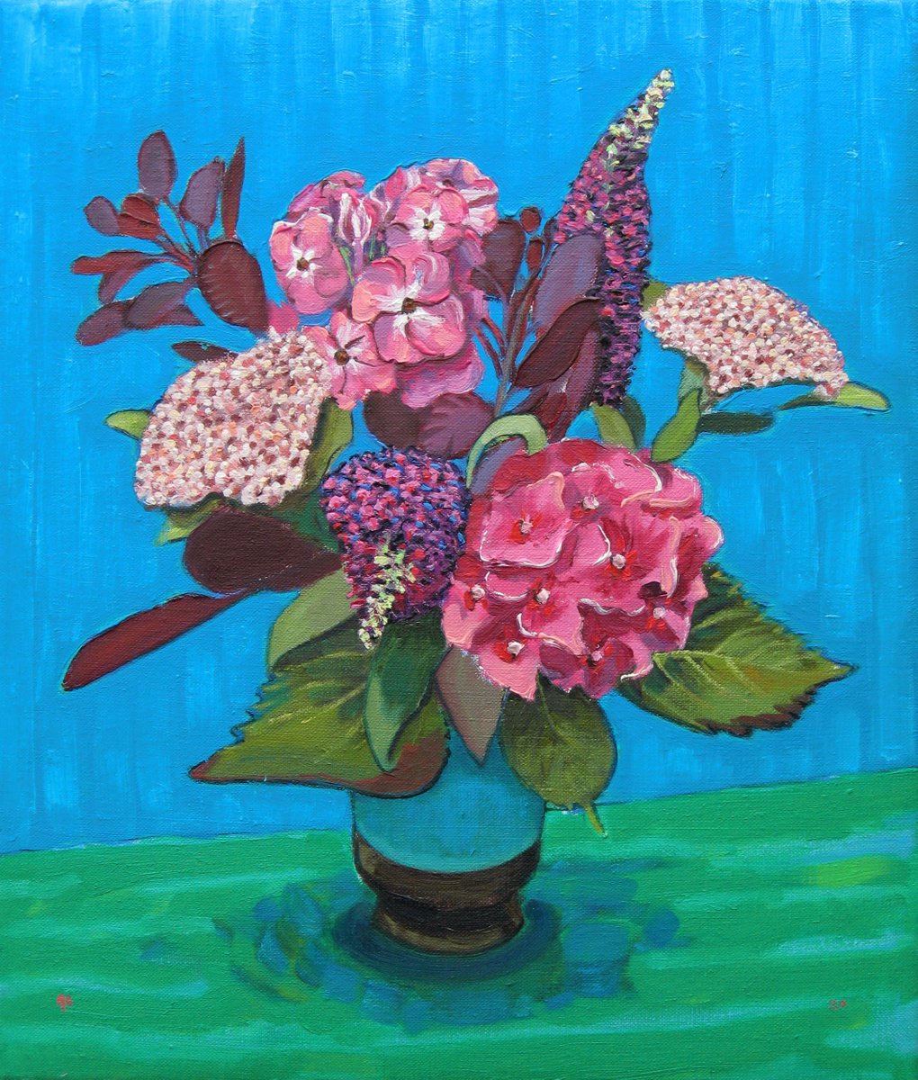 Mixed Flowers in a Vase by Richard Gibson