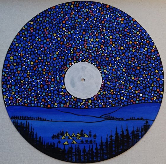 Little village under the stars, on vinyl record