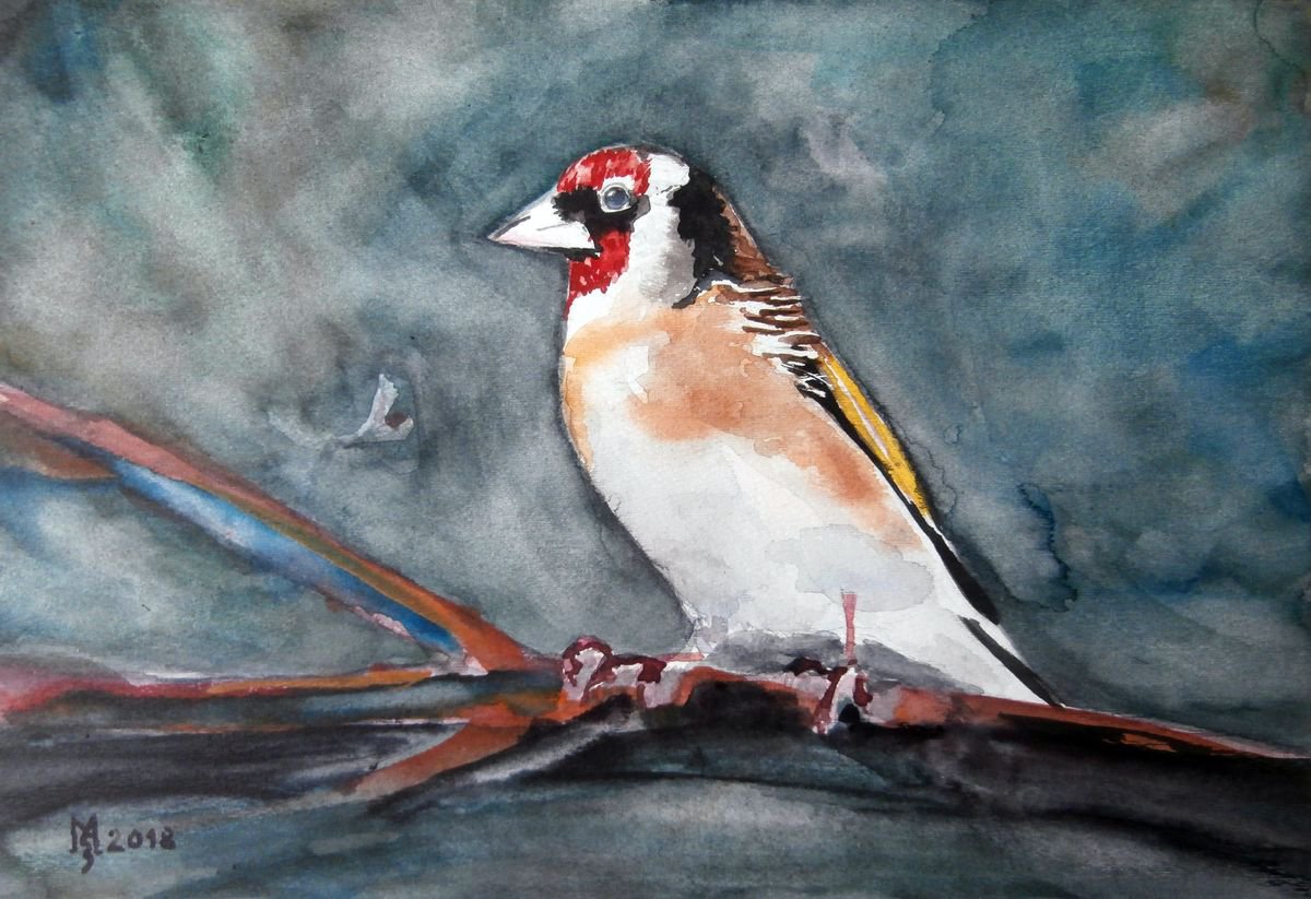 Impressionistic Animal Watercolour By Zoran Mihajlovic Muza, 9 X 6", Bird, Original Artwork