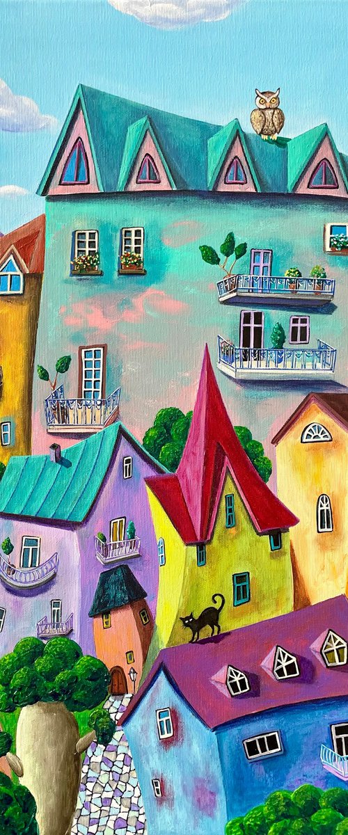 The Whimsical Seaside Town by Ashot Petrosyan