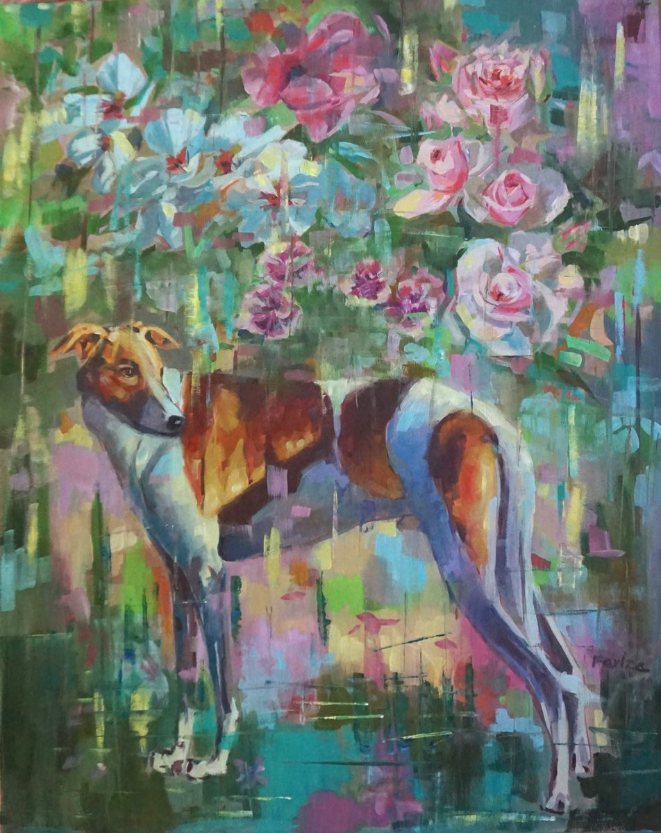 Impressionistic Animal Oil Painting By Amaya Fernandez Fariza, 26 X 32, Solo, Original Artwork