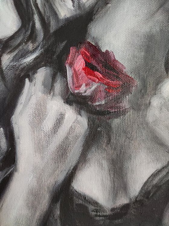Red rose and black passion