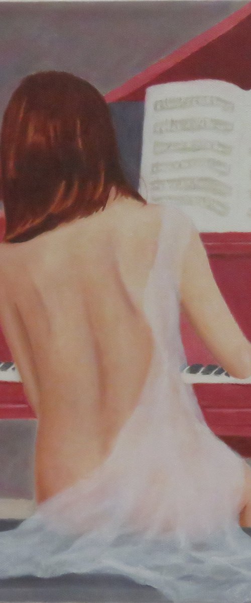 Marina At The Piano #2 by Stephen Benedek