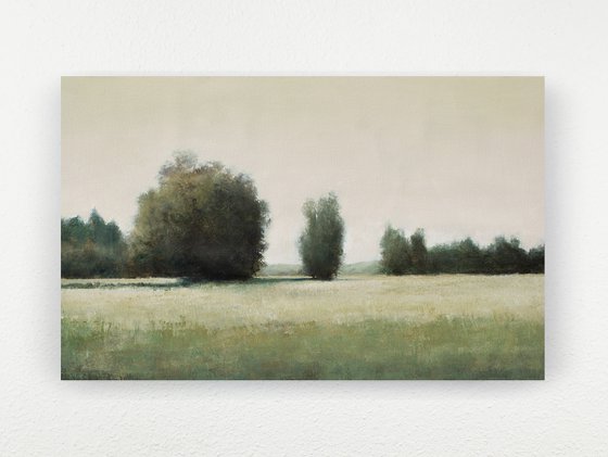 Afternoon Field 220403, Tonal landscape painting