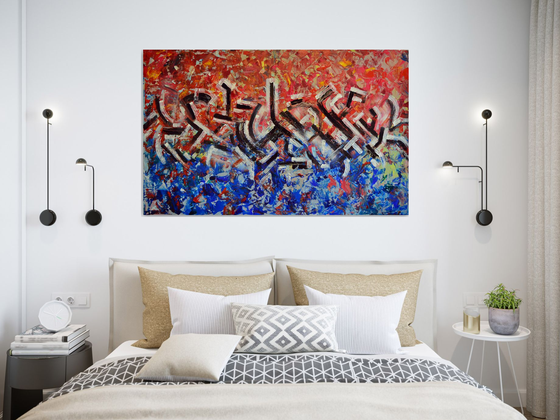 Abstract Street Art - Abstract Home Decor Art  On The Extra Large Deep Edge Canvas Ready To Hang Perfect for Modern Office Hotel Living Room Decoration