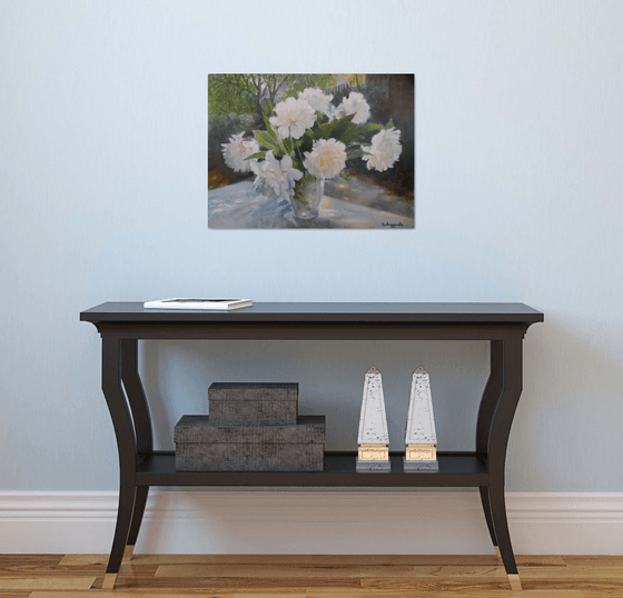 Peonies on the table