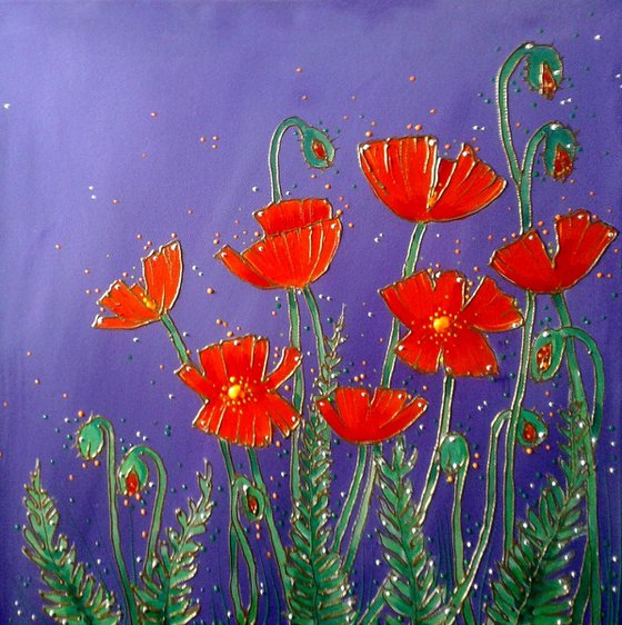 Poppies bejewelled