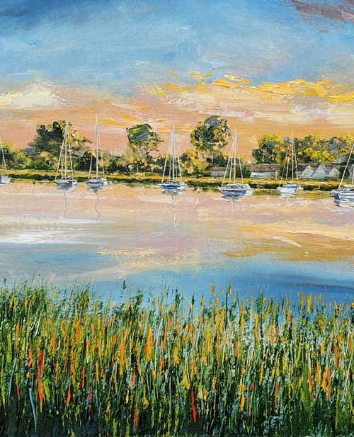 Sunset Over Christchurch Harbour by Joseph  Charman