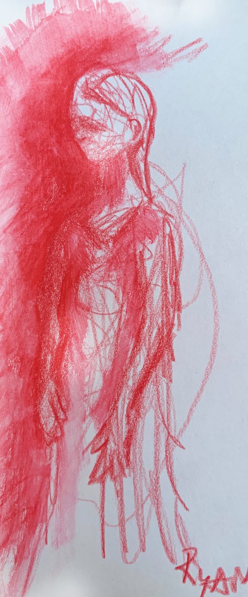 Small Portrait Of A Girl in Red by Ryan  Louder