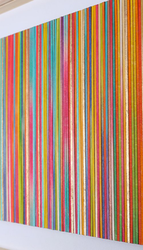 Landscape stripe original 3d collage by Amelia Coward