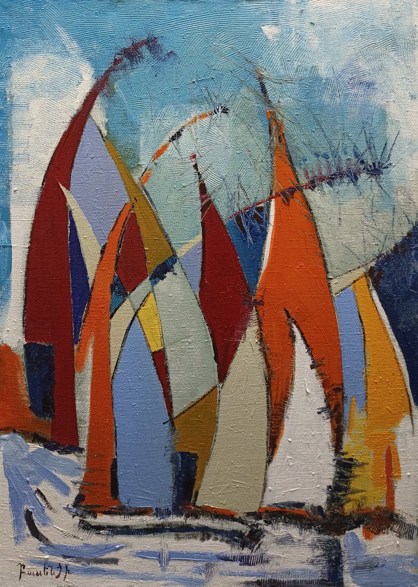 Cruise (50x70cm, oil painting, ready to hang) by Artyom Basenci