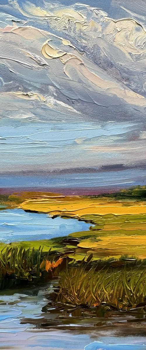 Cape Cod Marshes of Massachusetts impasto by Kateryna Boykov