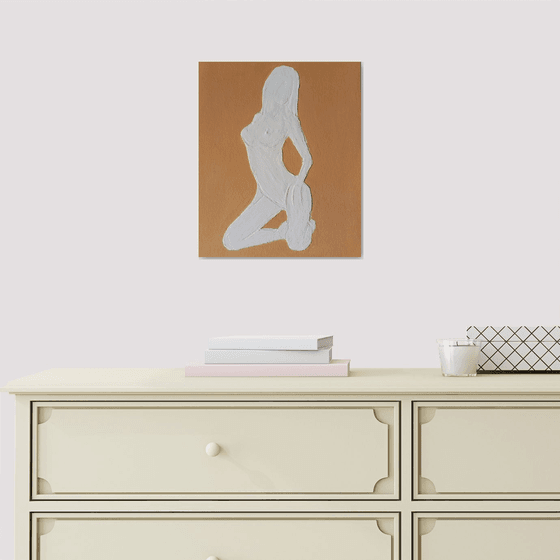 Minimalistic art Base relief Nude woman naked figure