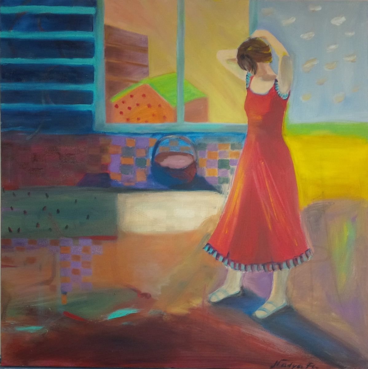 Meet The Moorn By Nadya Peovska, 35 X 35, Artwork For Sale On Artfinder