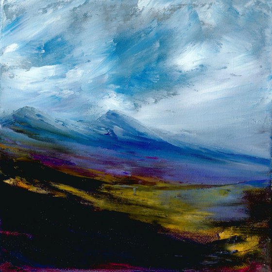 Angus Glens , Scottish heather grouse moor landscape painting