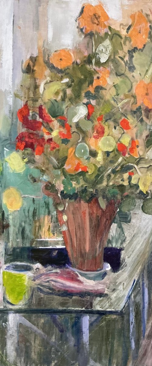 December Nasturtiums by Sandra Haney