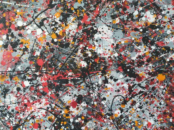 Modern JACKSON POLLOCK style ACRYLIC on CANVAS by M.Y.