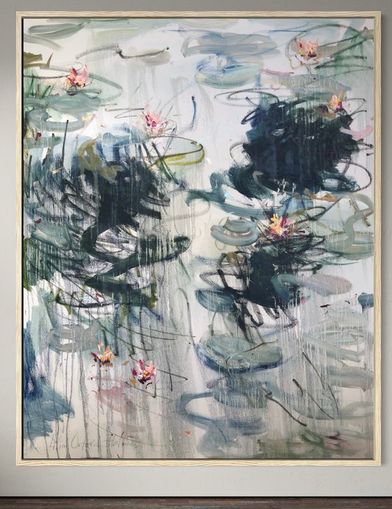 Water lilies. Spring reflections